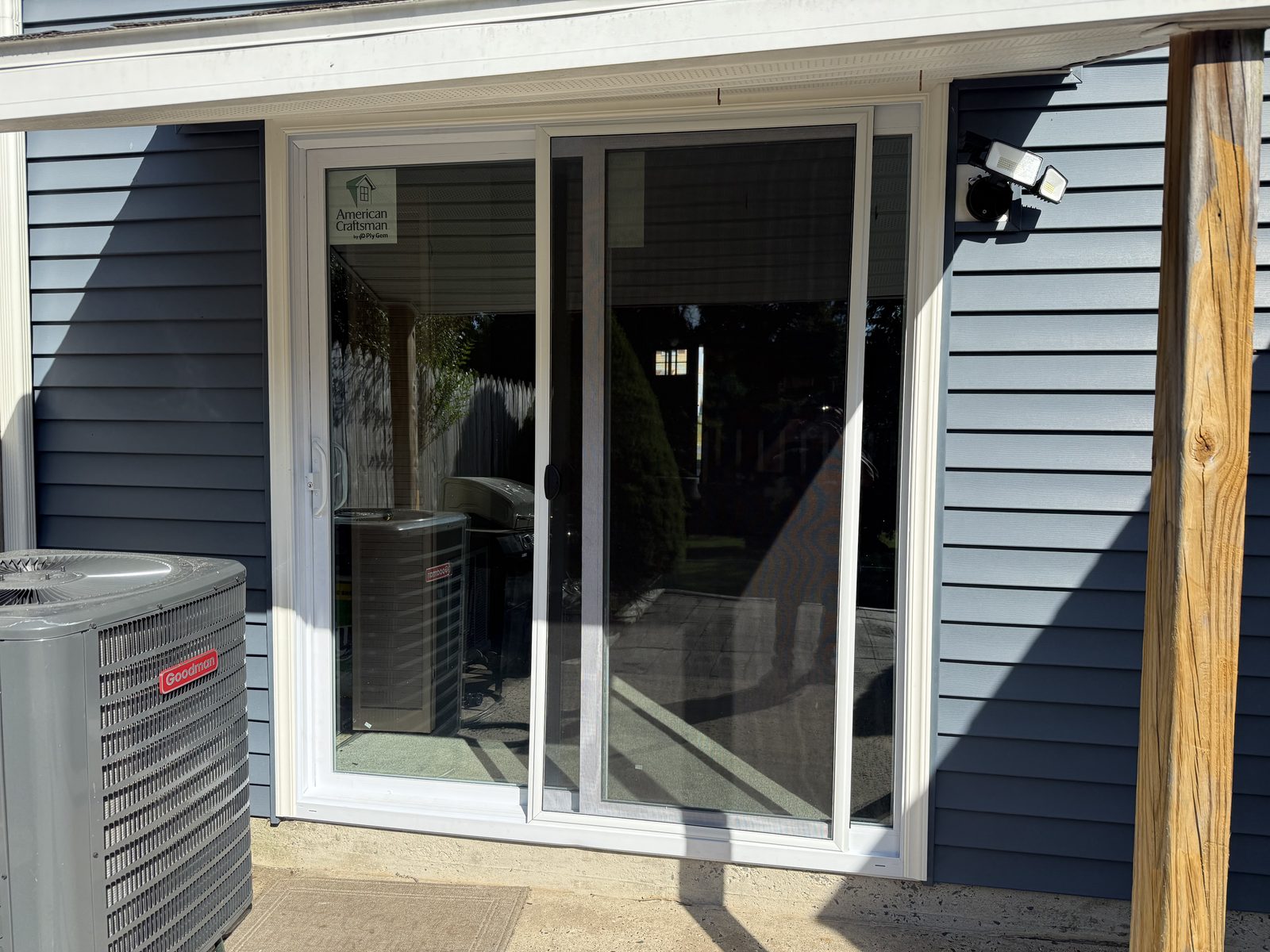 New sliding patio door, exterior view